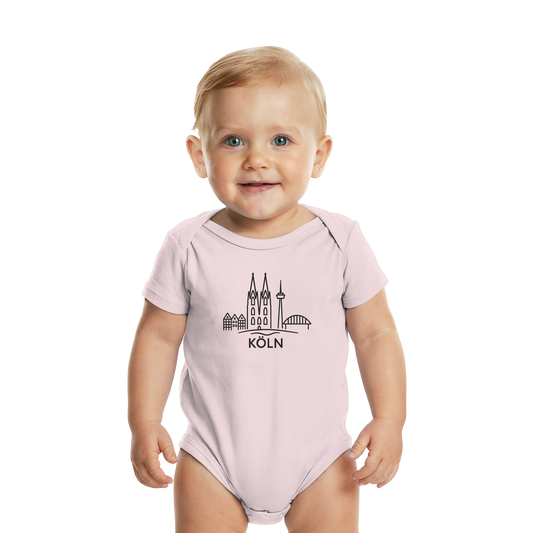 Köln Skyline (großer Druck auf der Brust) - Organic Baby Bodysuit