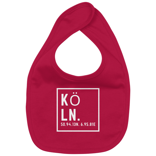 Köln Koordinaten (großer Druck auf der Brust) - Organic Baby-Lätzchen