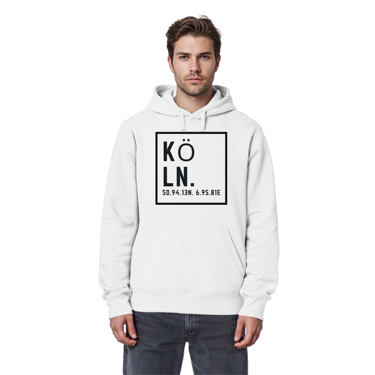 Köln Koordinaten (großer Druck auf der Brust) - Organic Basic Hoodie