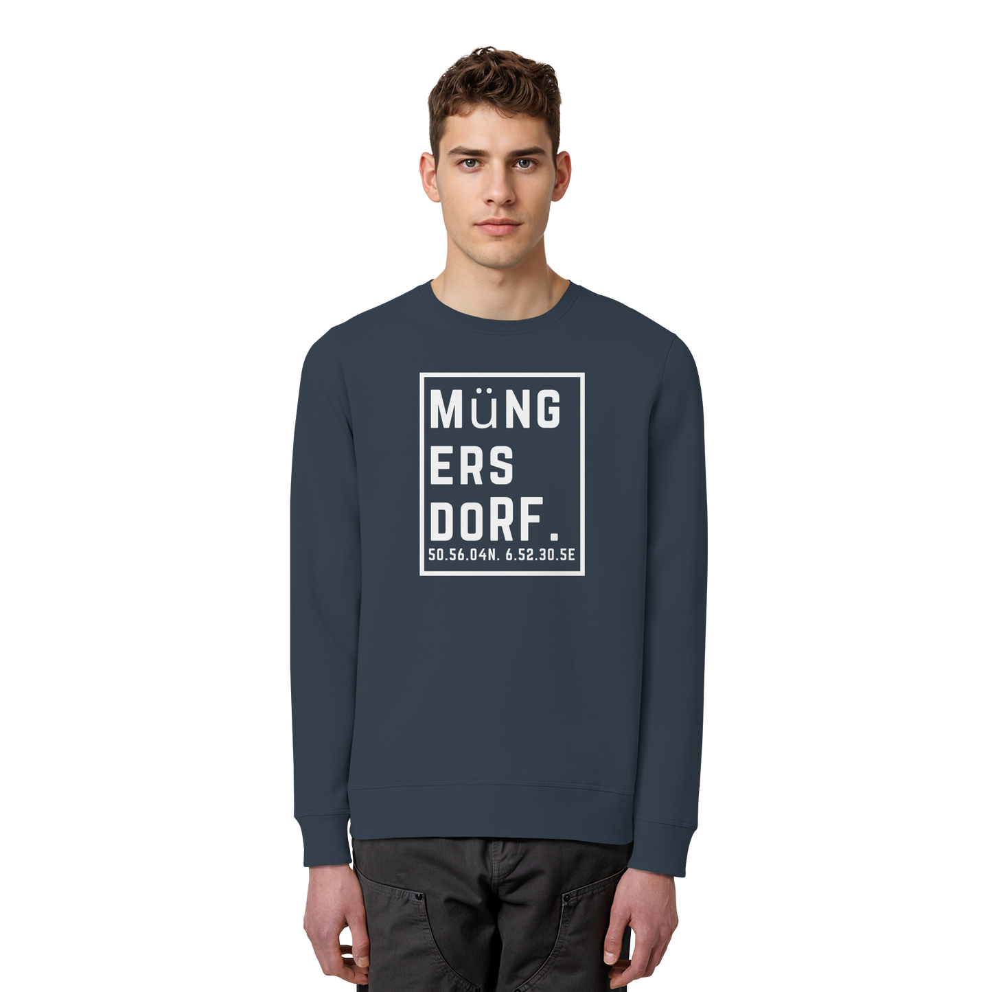 Müngersdorf Koordinaten (großer Druck auf der Brust) - Organic Basic Unisex Sweatshirt