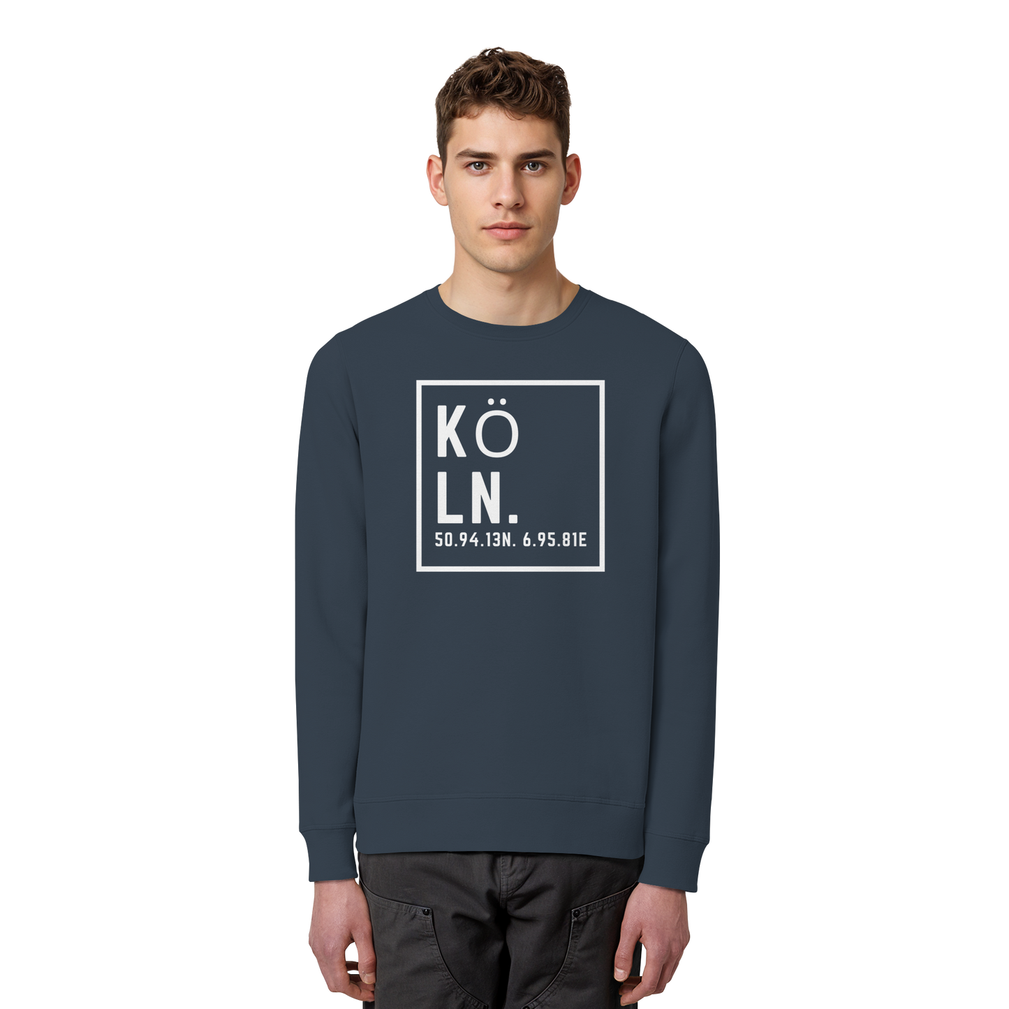 Köln Koordinaten (großer Druck auf der Brust) - Organic Basic Unisex Sweatshirt