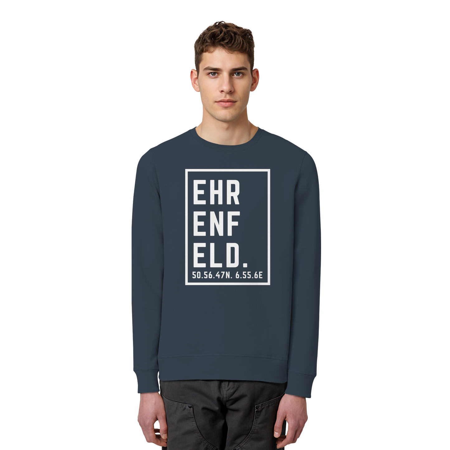 Ehrenfeld Koordinaten (großer Druck auf der Brust) - Organic Basic Unisex Sweatshirt