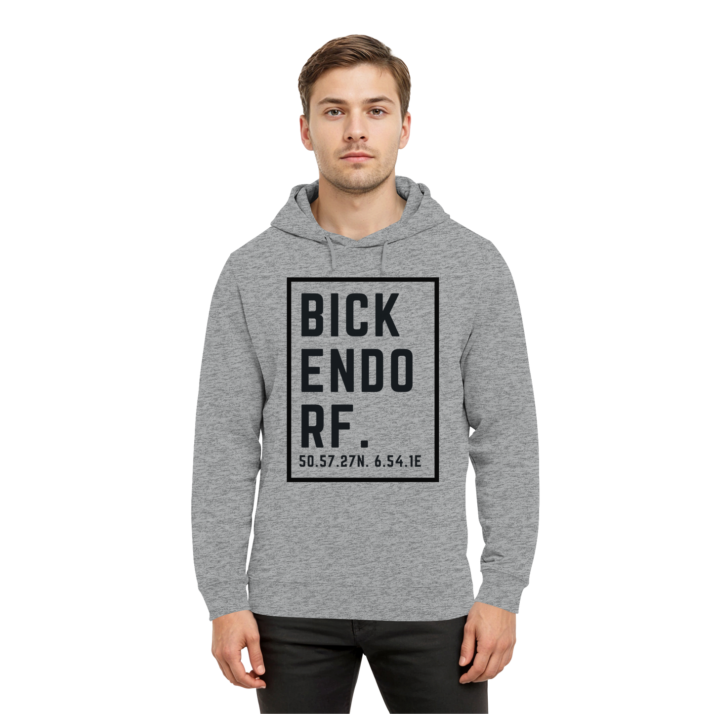 Bickendorf Koordinaten (großer Druck auf der Brust) - Organic Hoodie B&C