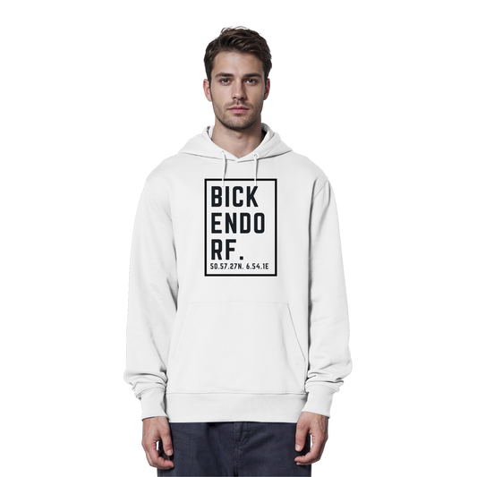 Bickendorf Koordinaten (großer Druck auf der Brust) - Organic Hoodie