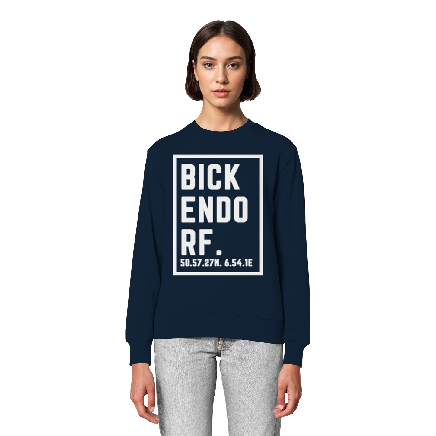 Bickendorf Koordinaten (großer Druck auf der Brust) - Organic Lightweight Sweatshirt