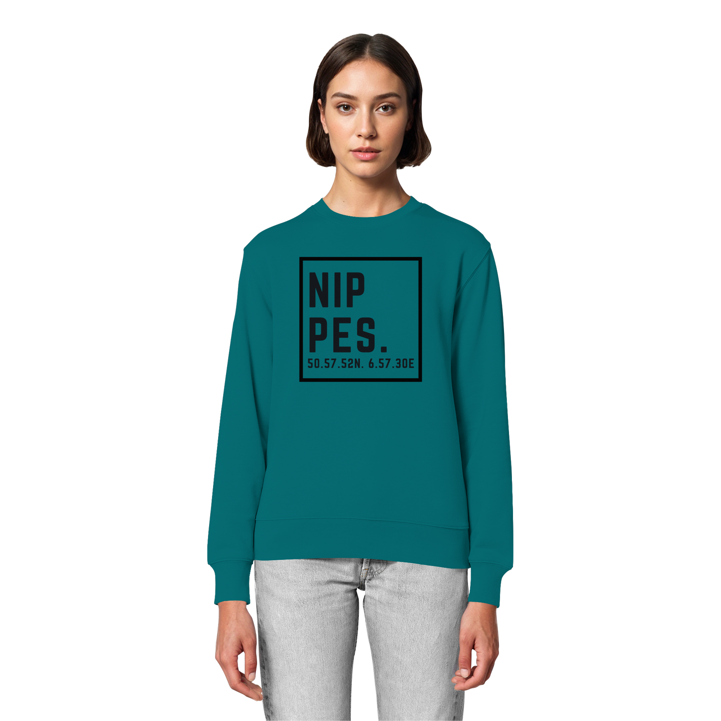 Nippes Koordinaten (großer Druck auf der Brust) - Organic Lightweight Sweatshirt