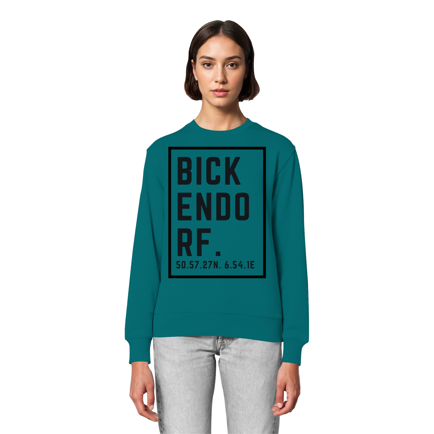 Bickendorf Koordinaten (großer Druck auf der Brust) - Organic Lightweight Sweatshirt
