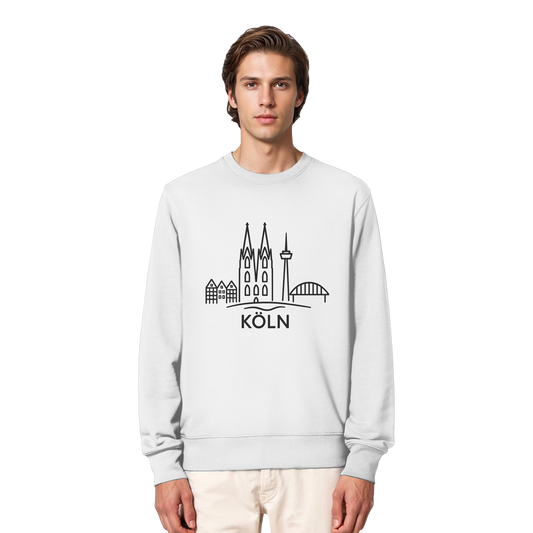 Köln Skyline (großer Druck auf der Brust) - Organic Lightweight Sweatshirt
