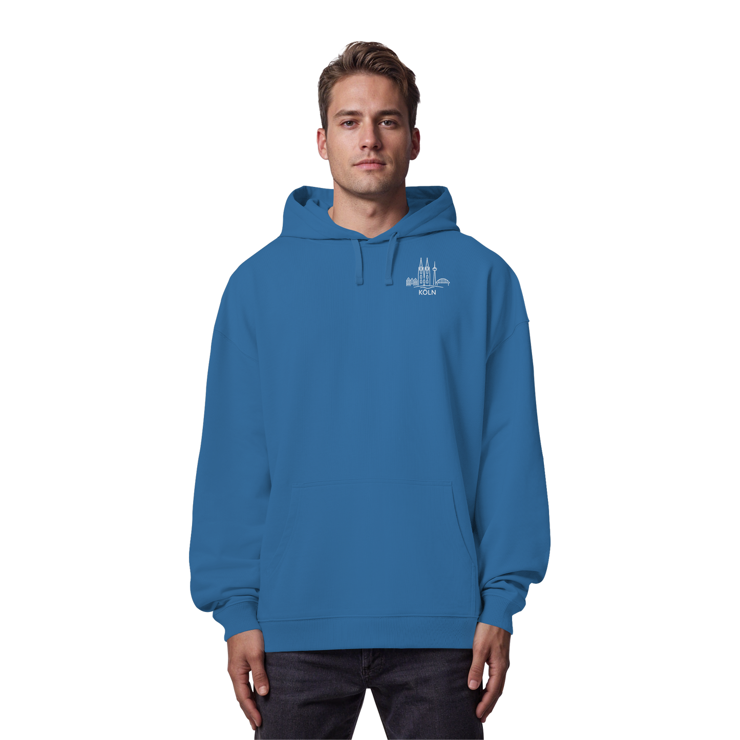 Köln Skyline Stick - Organic Oversize Hoodie