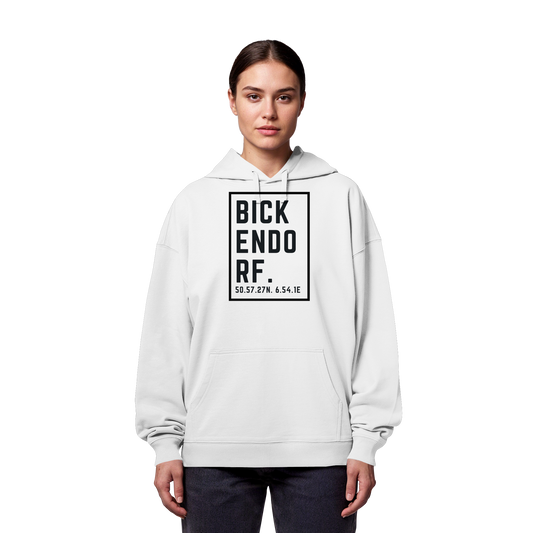 Bickendorf Koordinaten (großer Druck auf der Brust) - Organic Oversize Hoodie