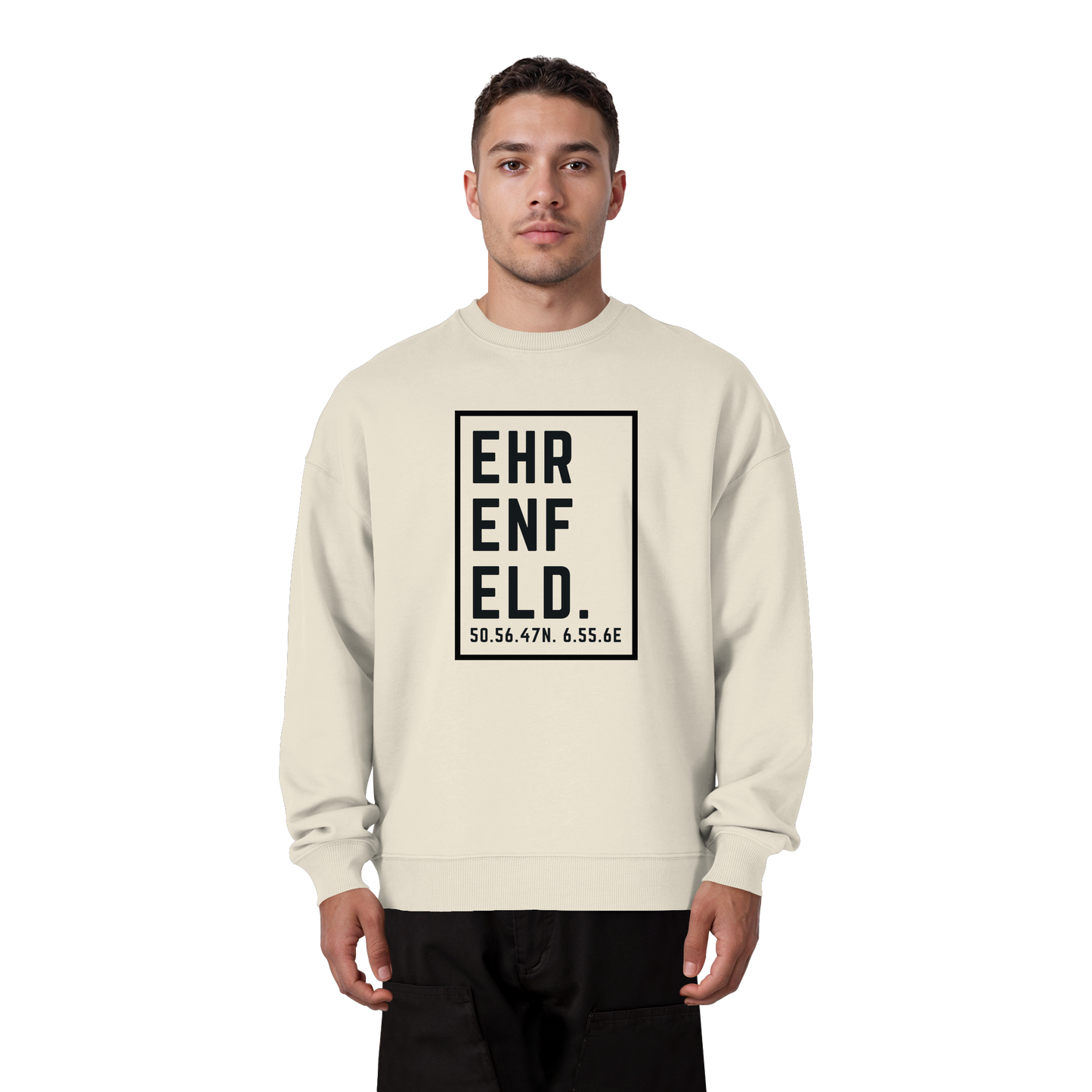 Ehrenfeld Koordinaten (großer Druck auf der Brust) - Organic Oversize Sweatshirt