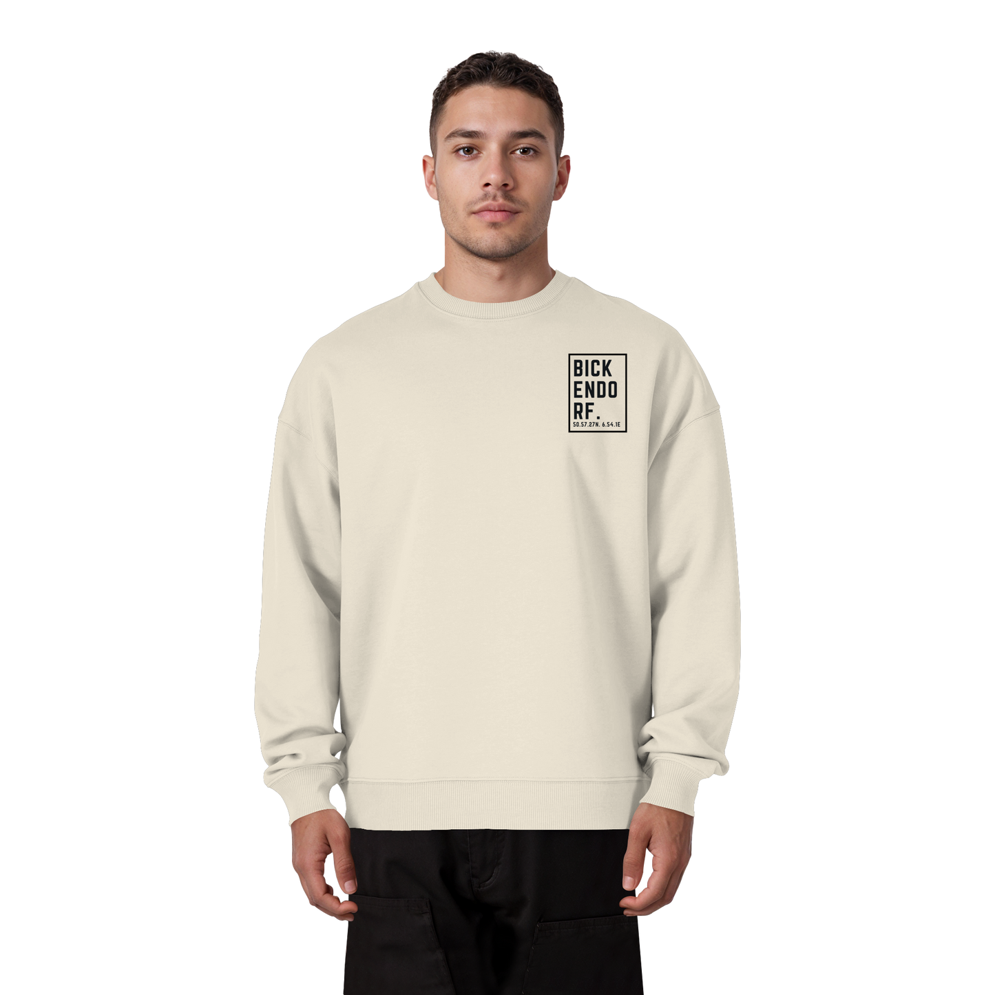 Bickendorf Koordinaten (kleiner Druck auf der Brust) - Organic Oversize Sweatshirt