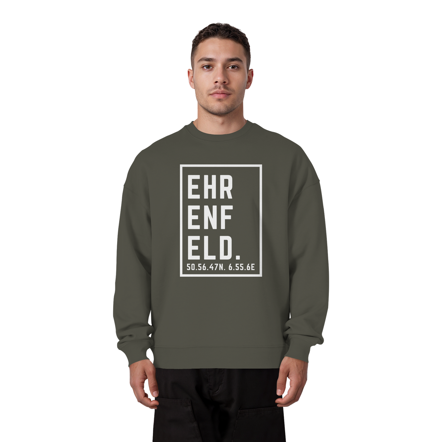 Ehrenfeld Koordinaten (großer Druck auf der Brust) - Organic Oversize Sweatshirt