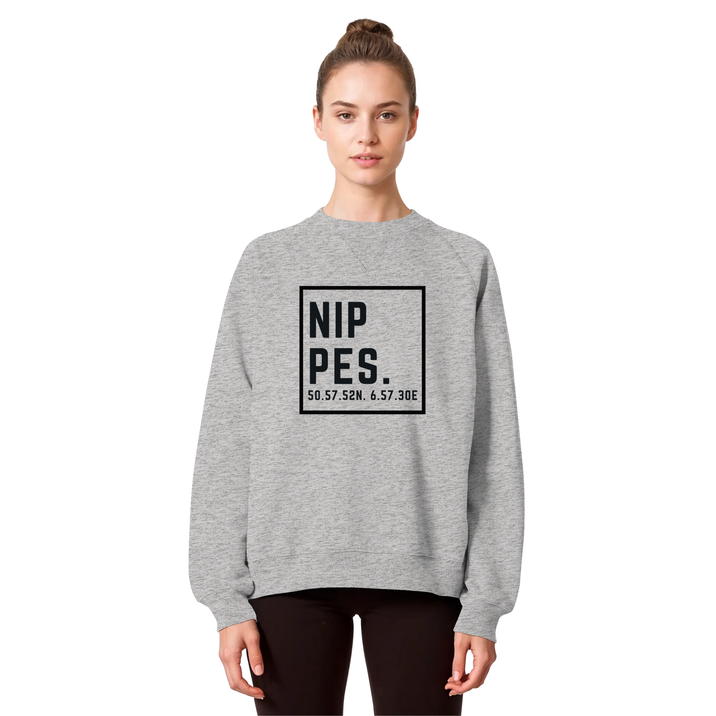 Nippes Koordinaten (großer Druck auf der Brust) - Organic Raglan Sweatshirt