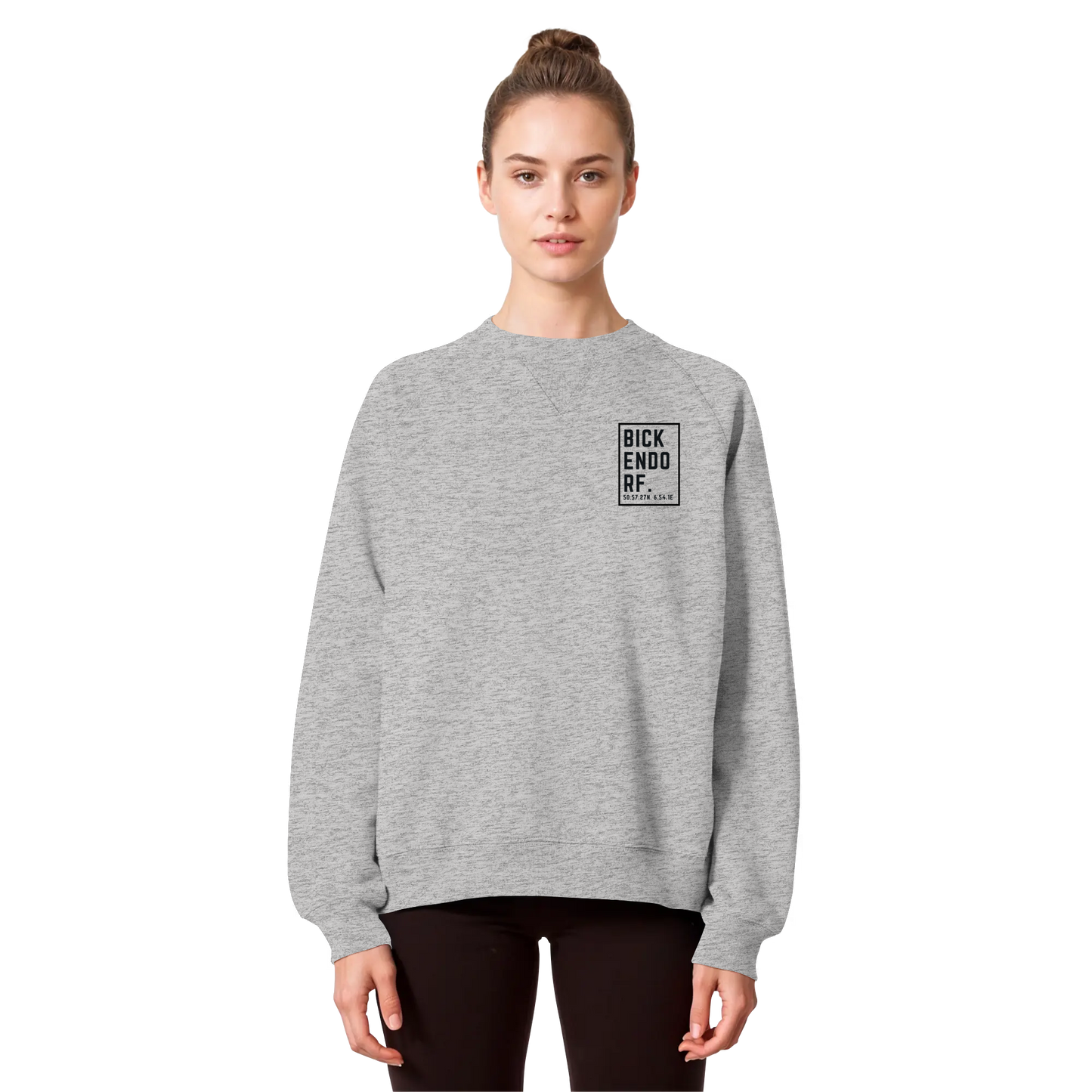Bickendorf Koordinaten (kleiner Druck auf der Brust) - Organic Raglan Sweatshirt
