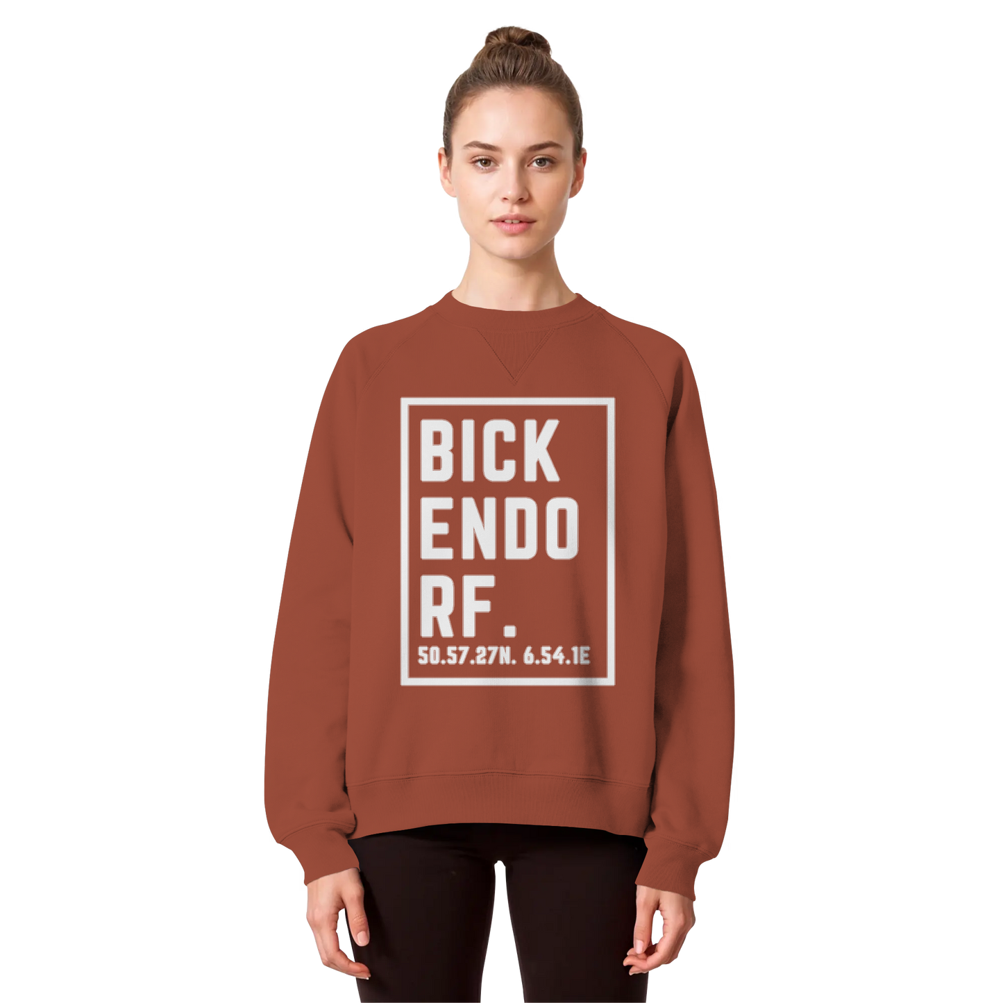 Bickendorf Koordinaten (großer Druck auf der Brust) - Organic Raglan Sweatshirt