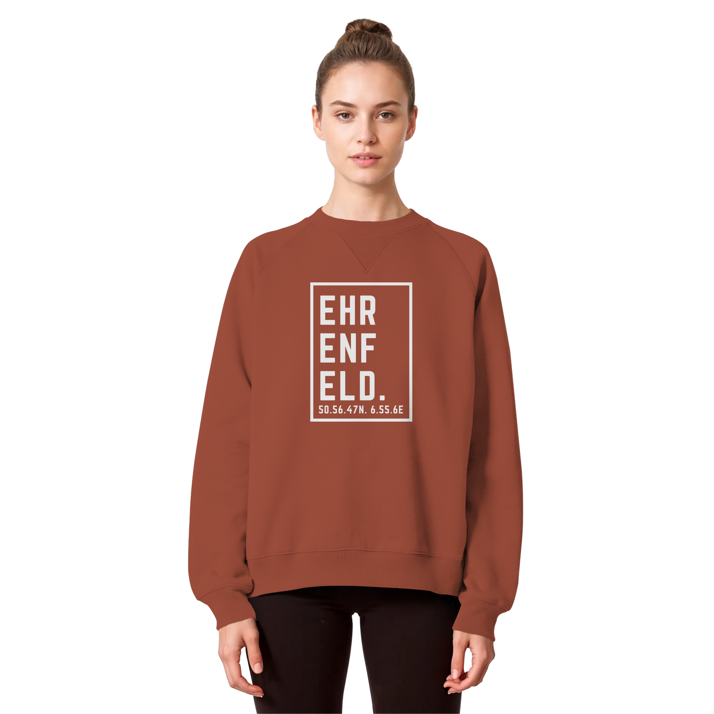 Ehrenfeld Koordinaten (großer Druck auf der Brust) - Organic Raglan Sweatshirt