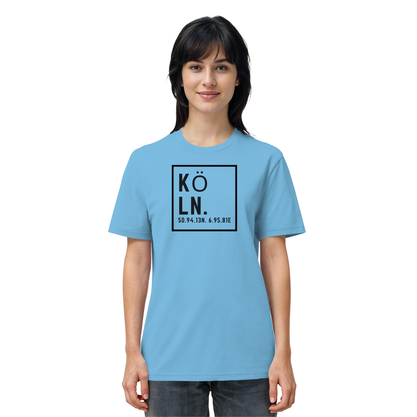 Köln Koordinaten (großer Druck auf der Brust) - Organic Shirt