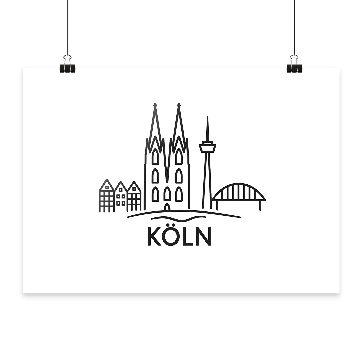 Köln Skyline (Druck) - Poster Din A2 (quer)