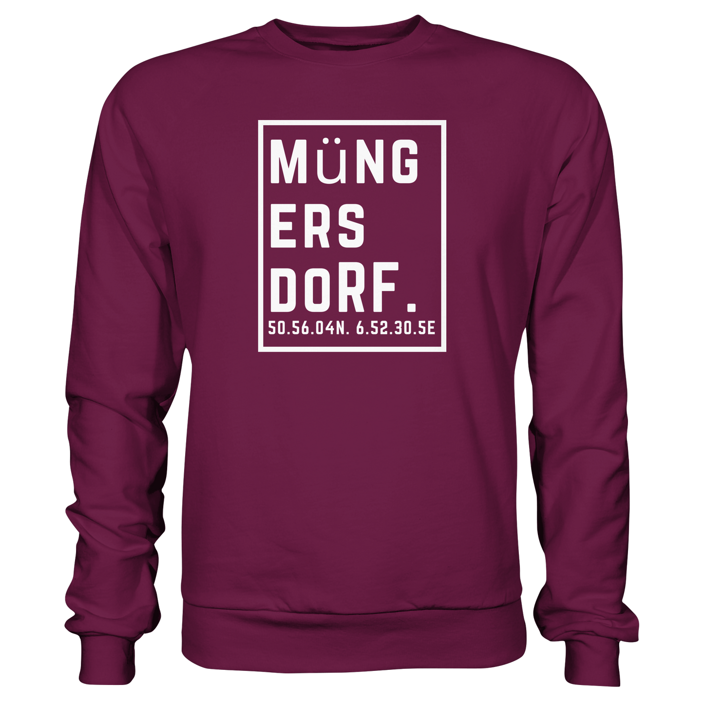 Müngersdorf Koordinaten (großer Druck auf der Brust) - Premium Sweatshirt