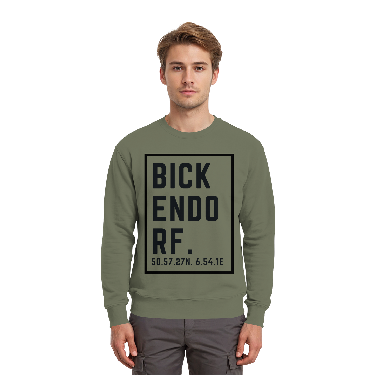 Bickendorf Koordinaten (großer Druck auf der Brust) - Premium Sweatshirt