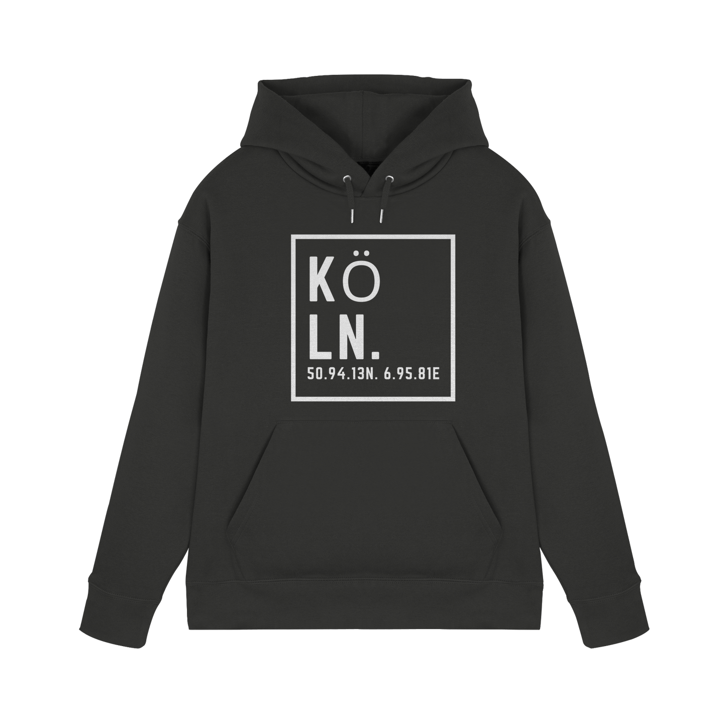 Köln Koordinaten (großer Druck auf der Brust) - Premium Unisex Hoodie