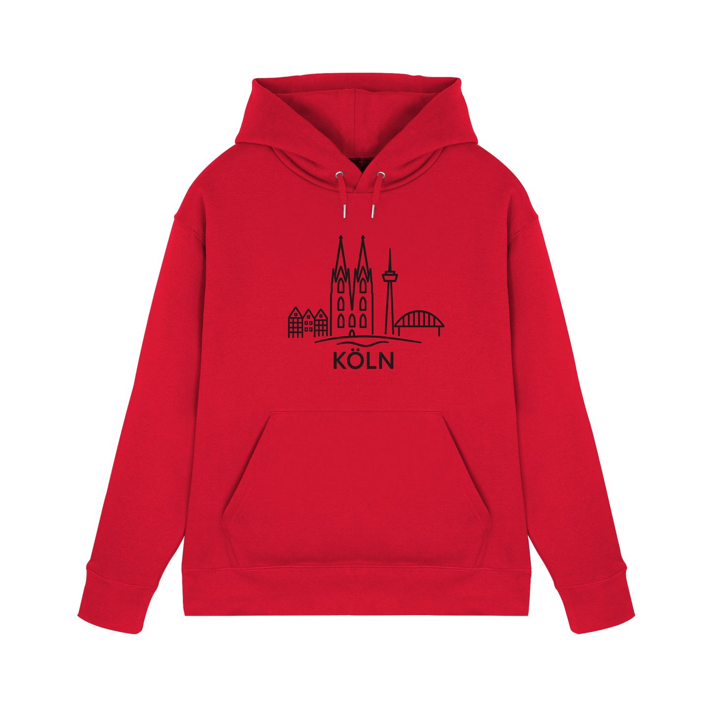 Köln Skyline (großer Druck auf der Brust) - Premium Unisex Hoodie