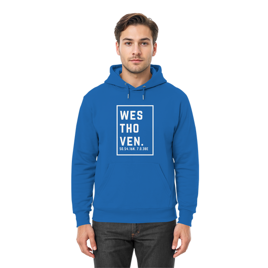 Westhoven Koordinaten (großer Druck auf der Brust) - Premium Unisex Hoodie