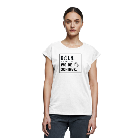 Wo de Sonn schingk - Köln Druck - Womens Extended Shoulder T-Shirt