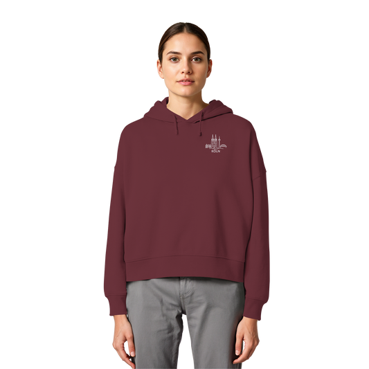 Köln Skyline Stick - Womens Organic Boxcut Hoodie