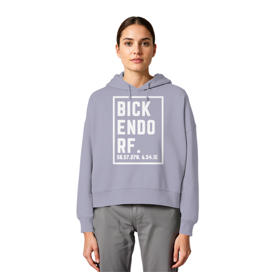 Bickendorf Koordinaten (großer Druck auf der Brust) - Womens Organic Boxcut Hoodie