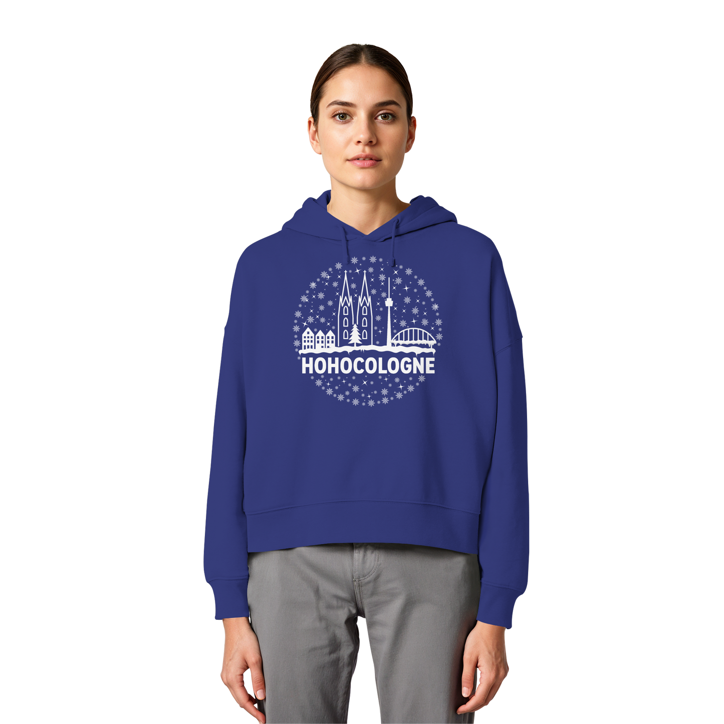 HOHOCologne Druck - Womens Organic Boxcut Hoodie