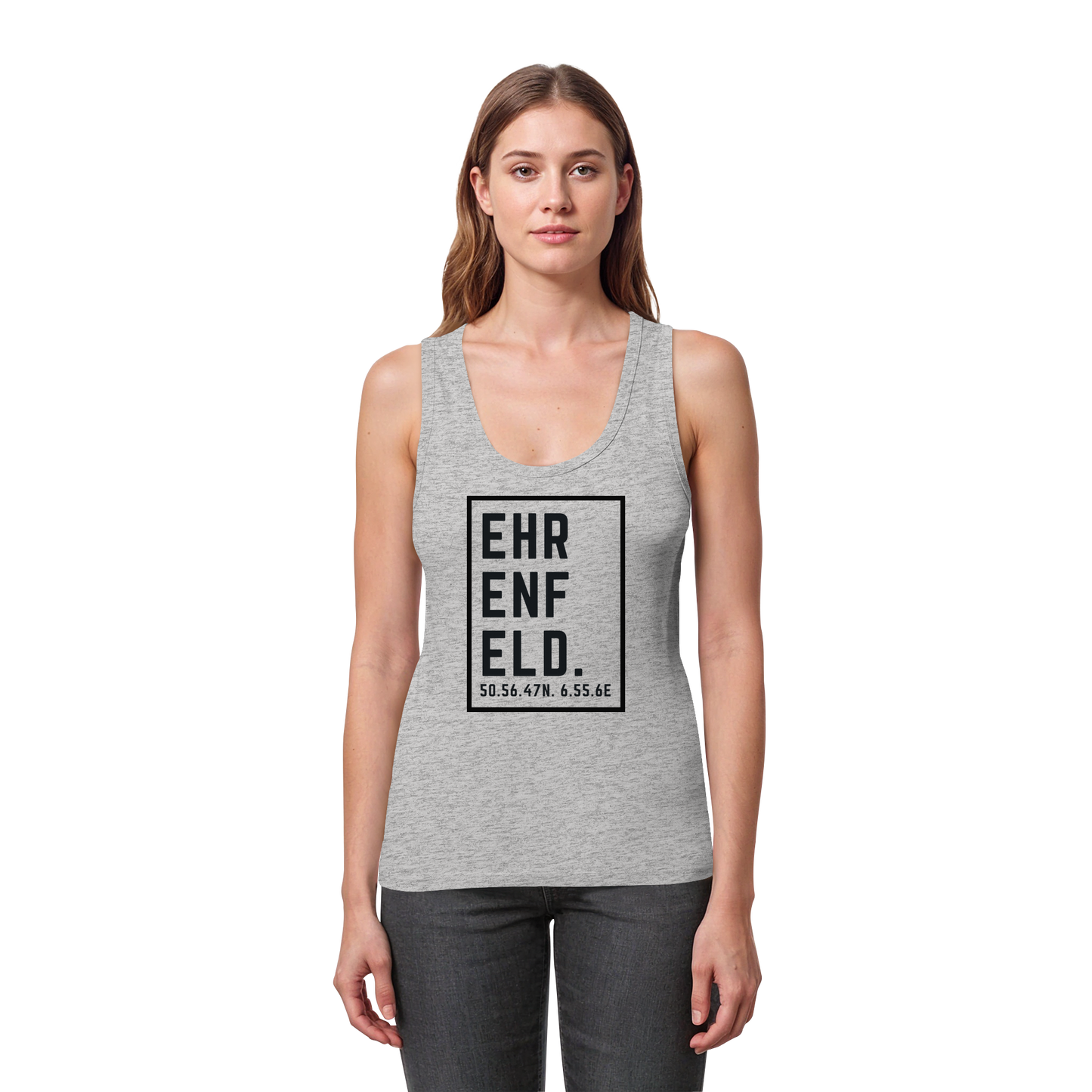 Ehrenfeld Koordinaten (großer Druck auf der Brust) - Womens Organic Fitted Tank Top