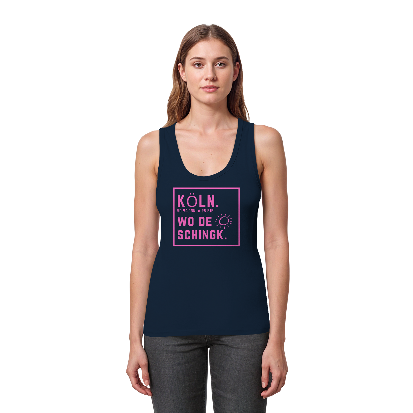 Wo de Sonn schingk - Köln Druck - Womens Organic Fitted Tank Top