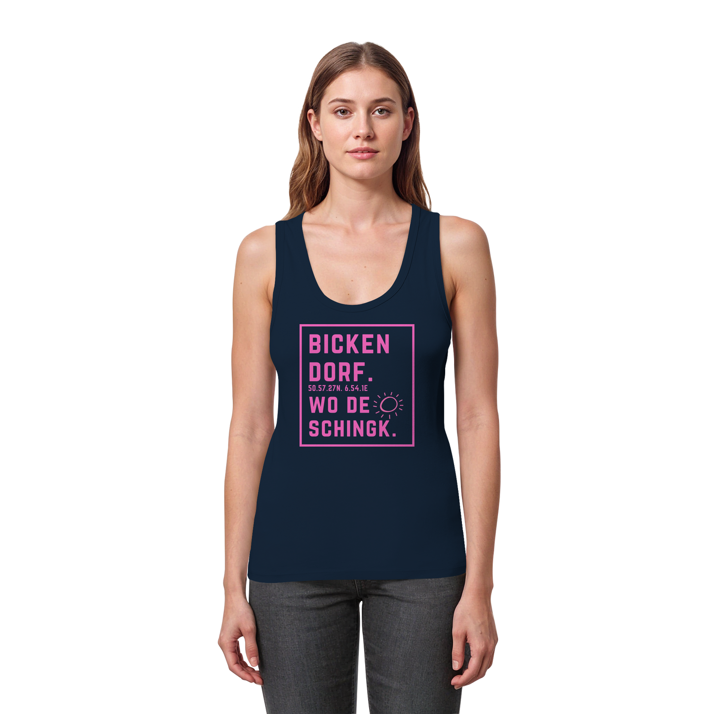 Wo de Sonn schingk - Bickendorf Druck - Womens Organic Fitted Tank Top