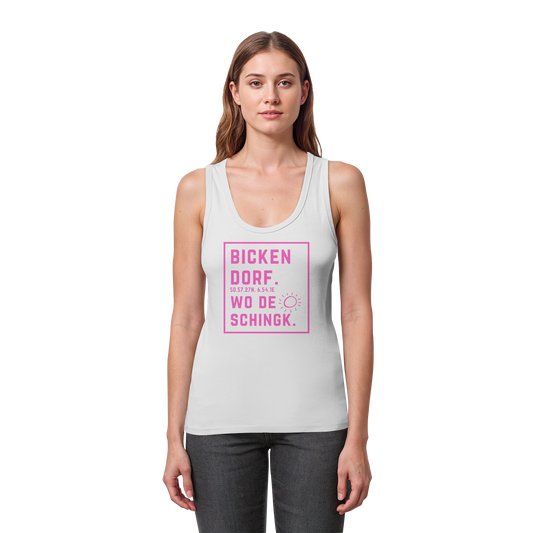 Wo de Sonn schingk - Bickendorf Druck - Womens Organic Fitted Tank Top