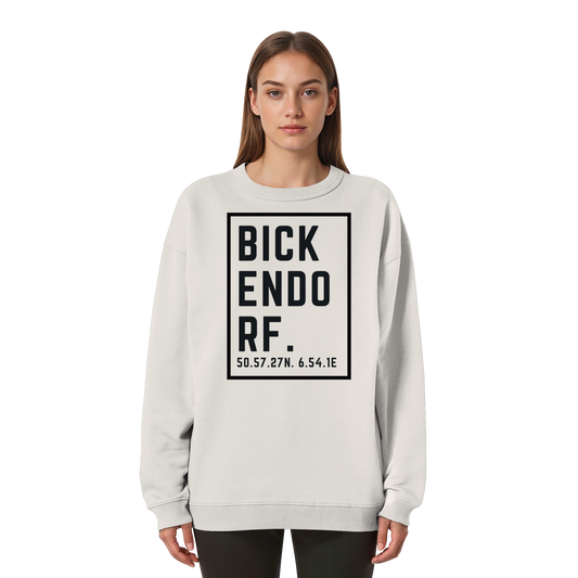 Bickendorf Koordinaten (großer Druck auf der Brust) - Womens Organic Oversized Sweatshirt