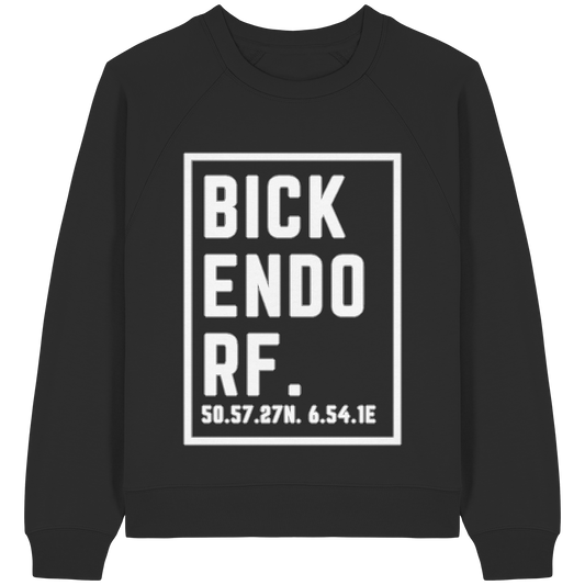 Bickendorf Koordinaten (großer Druck auf der Brust) - Womens Organic Raglan Sweatshirt