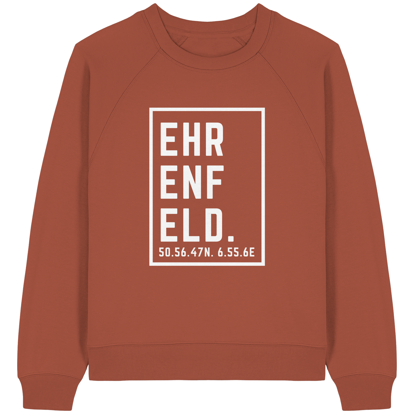Ehrenfeld Koordinaten (großer Druck auf der Brust) - Womens Organic Raglan Sweatshirt