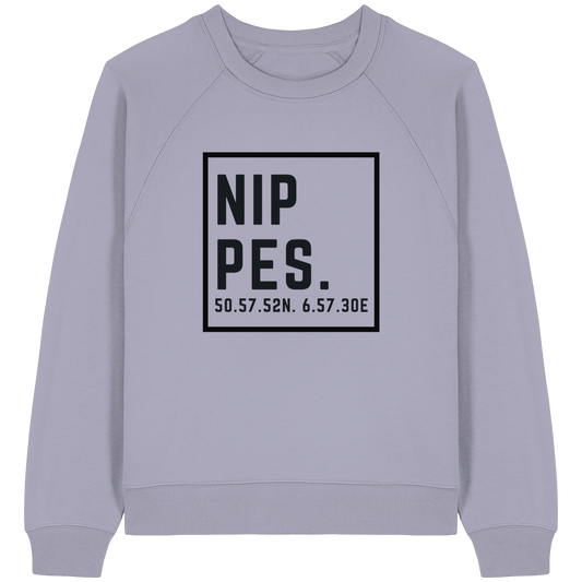 Nippes Koordinaten (großer Druck auf der Brust) - Womens Organic Raglan Sweatshirt