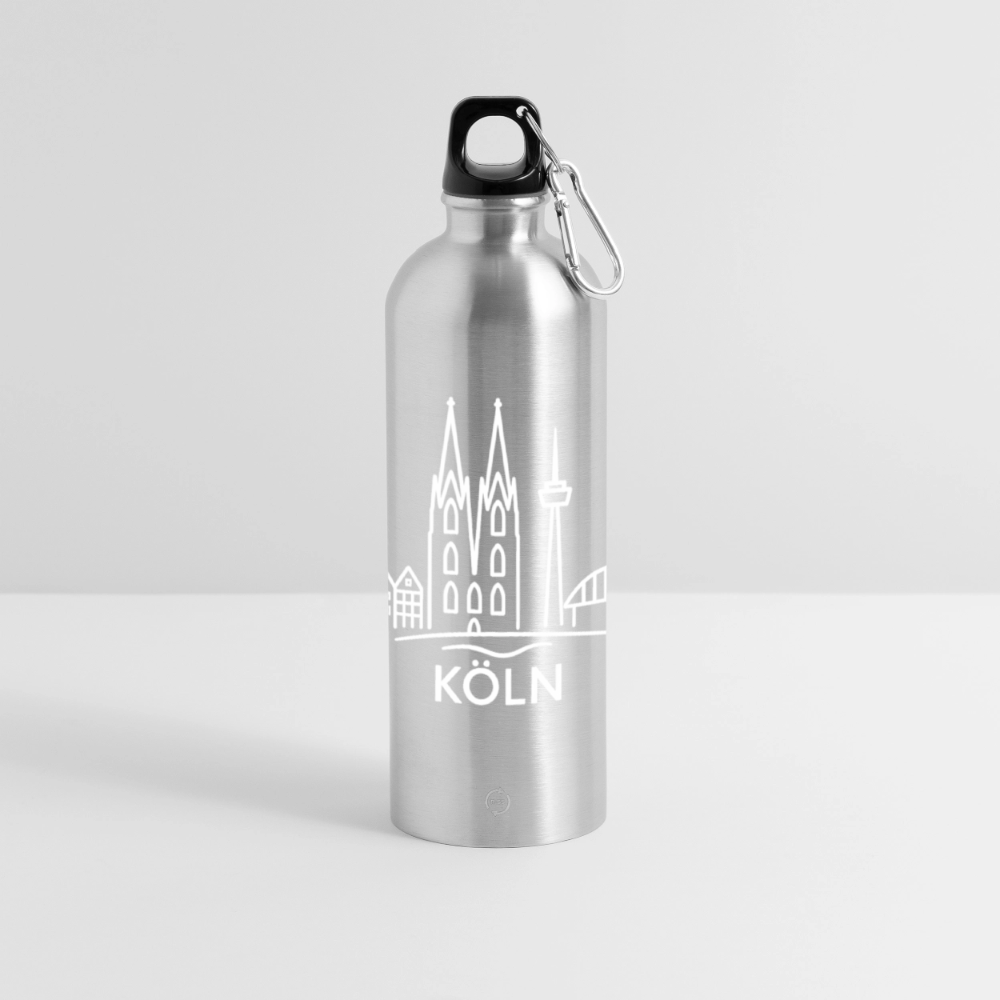 METALLIC Karabiner Wasserflasche 750 ml - Lightsilver