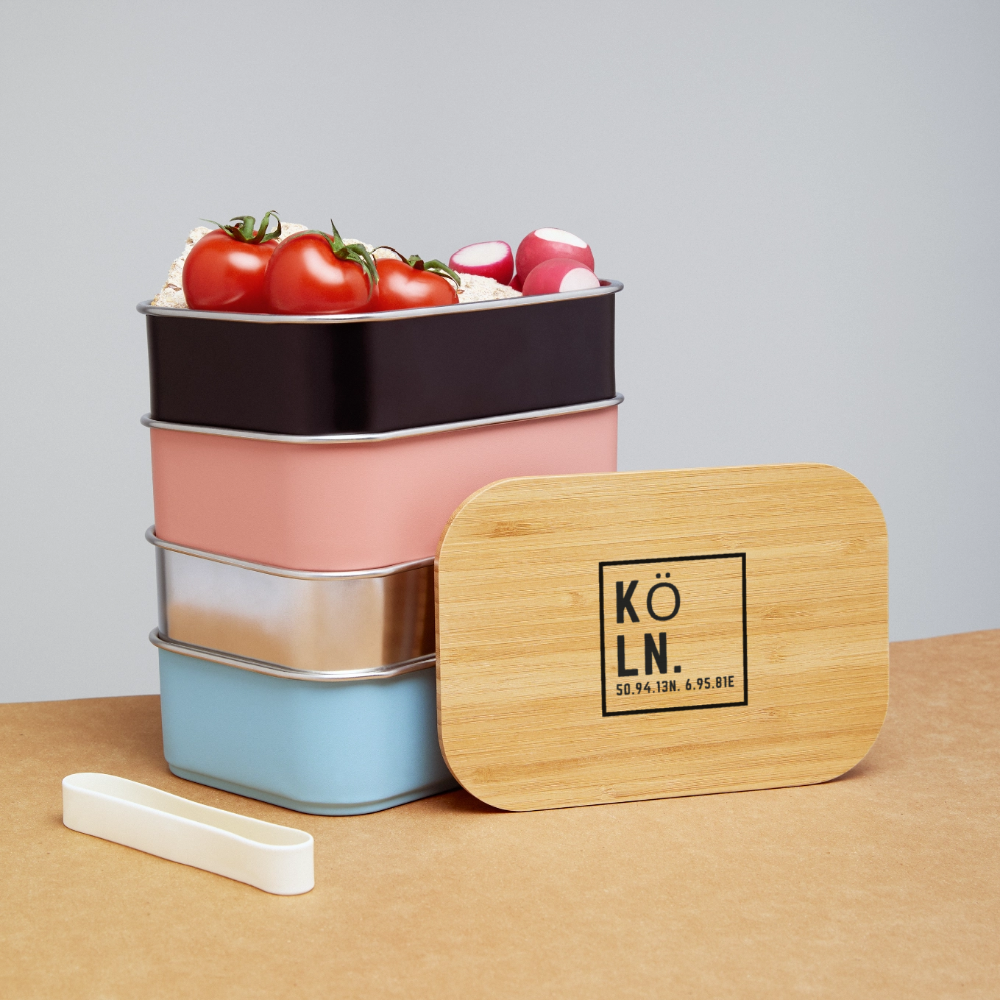 Köln Koordinaten (Druck) - Lunch Box - Silber