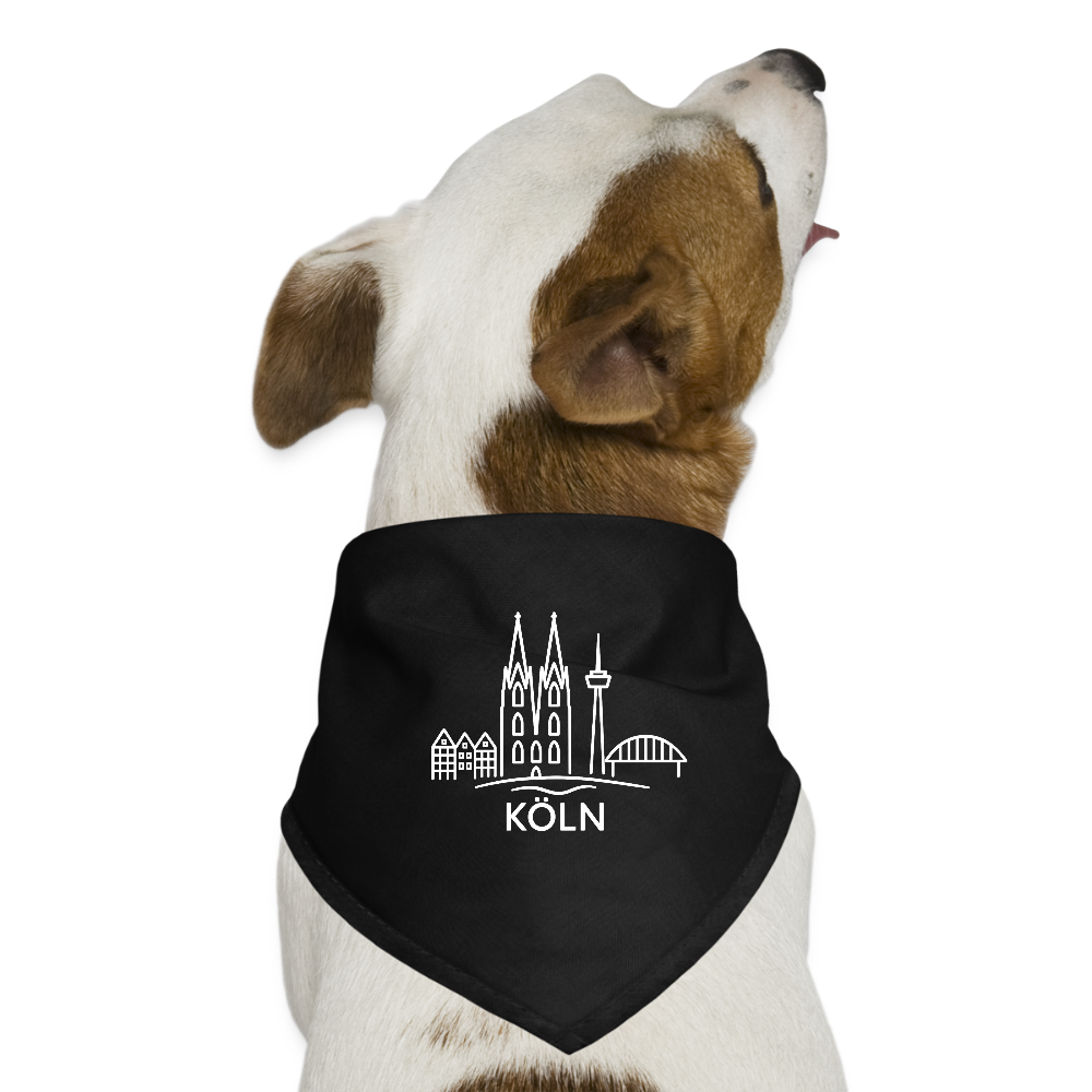 Köln Skyline (Druck) - Hunde-Bandana - Schwarz