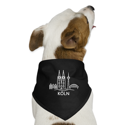 Köln Skyline (Druck) - Hunde-Bandana - Schwarz