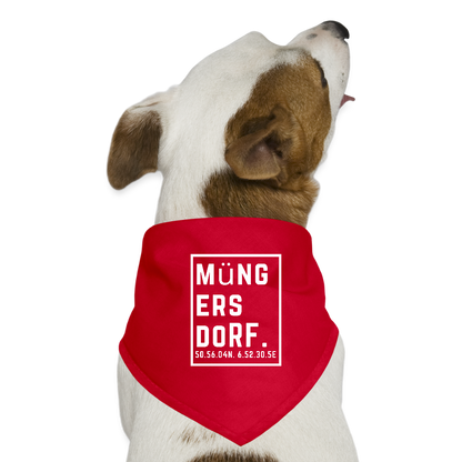 Müngersdorf Koordinaten (Druck) - Hunde-Bandana - Rot