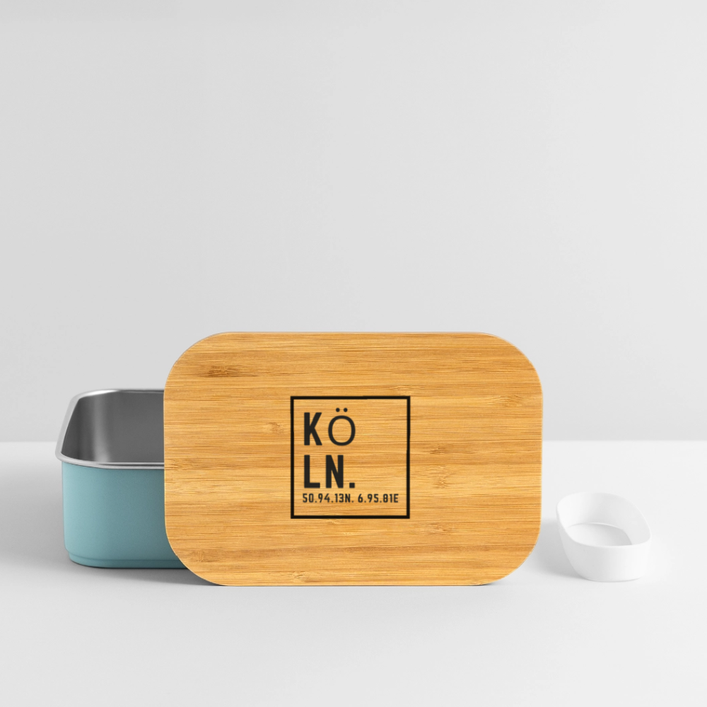 Köln Koordinaten (Druck) - Lunch Box - Hellblau