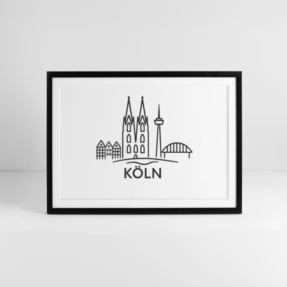 Gerahmtes Poster (69 × 49 cm) - Schwarz