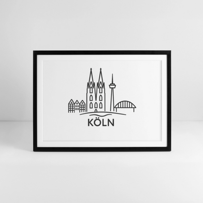 Gerahmtes Poster (69 × 49 cm) - Schwarz