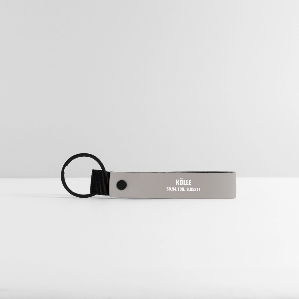 Kölle Wo et Hätz schläät - Schlüsselanhänger  MINIMAL MATTE PU - Hellgrau