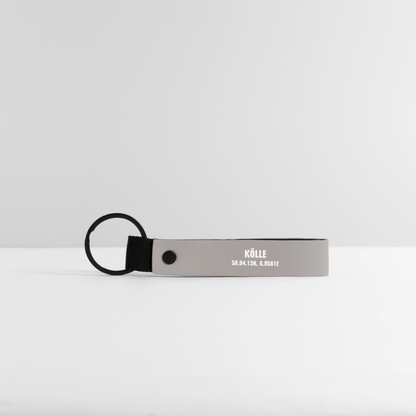 Kölle Wo et Hätz schläät - Schlüsselanhänger  MINIMAL MATTE PU - Hellgrau